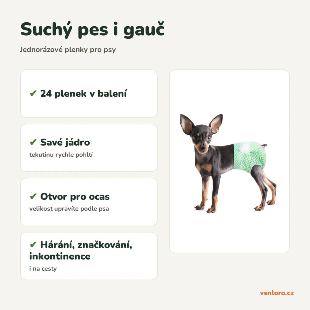 Outlet - Jednorázové plenky pro psy Pet Soft, velikost L, 24 ks – Suchý pes i gauč
