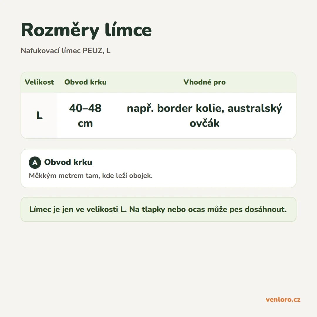 Outlet - Nafukovací ochranný límec pro psy PEUZ, L – Rozměry límce
