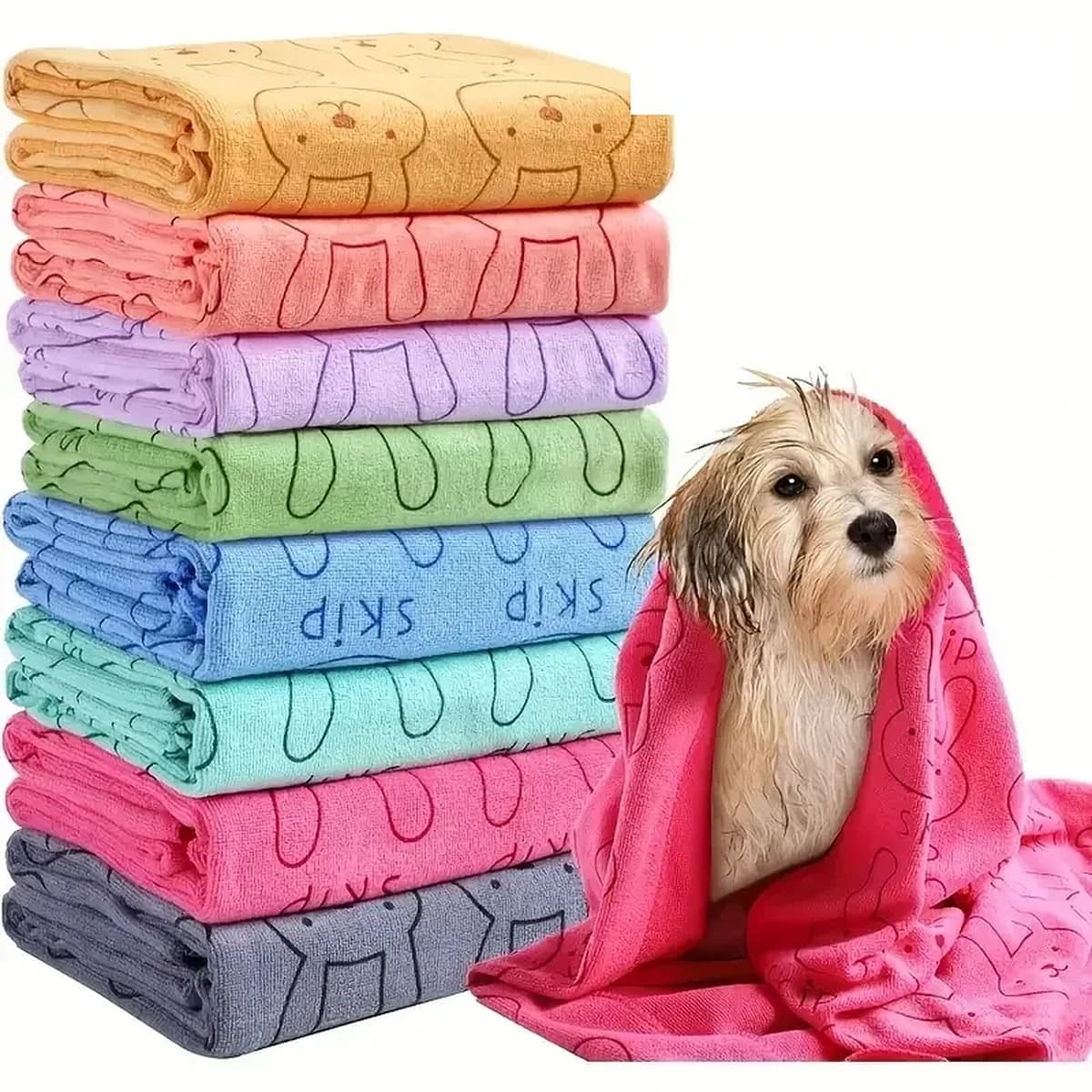 rýchloschnúce mikrovláknové uteráky pre psov a mačky 4 ks