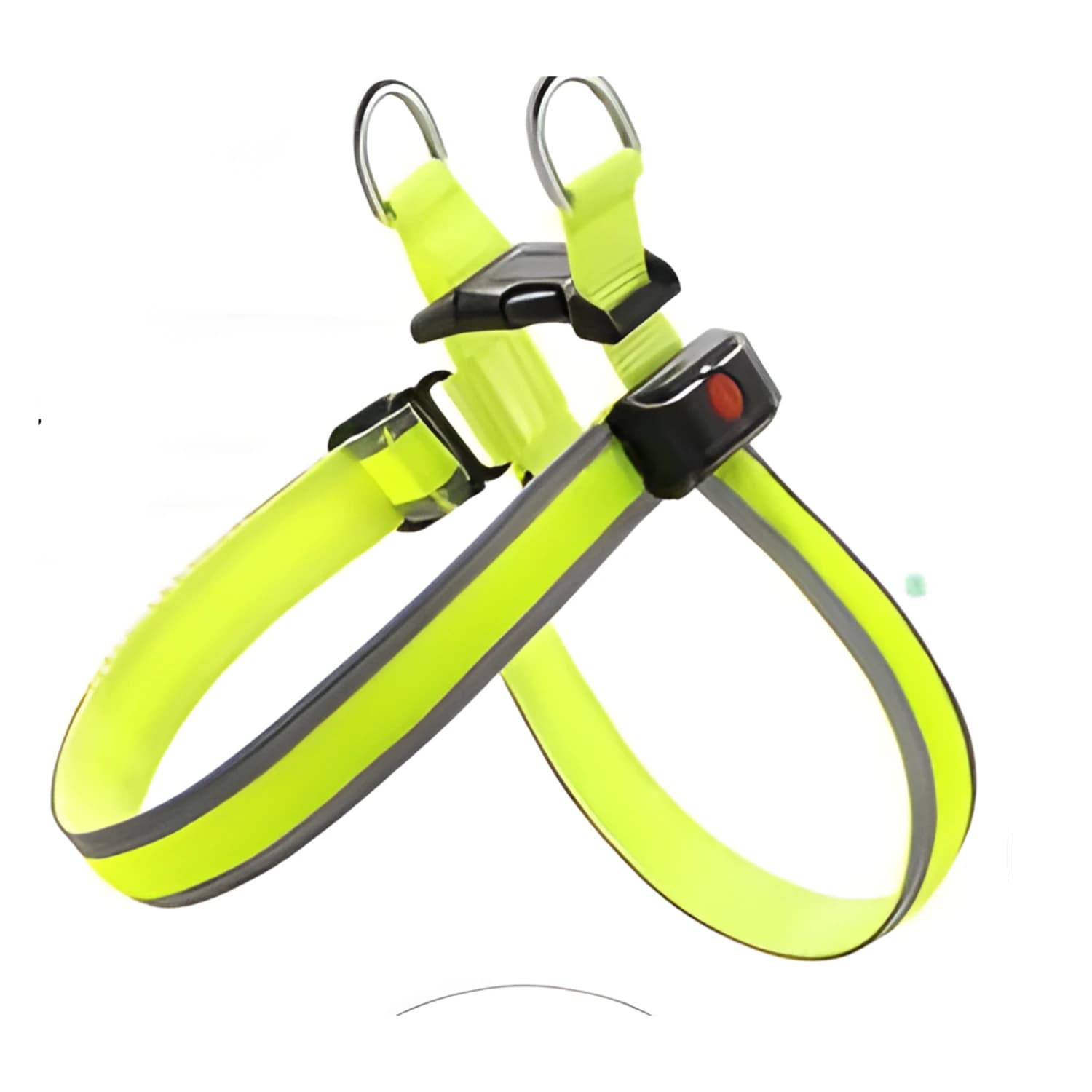 LED postroj pro psy Bpawser s reflexním pruhem a D-kroužky