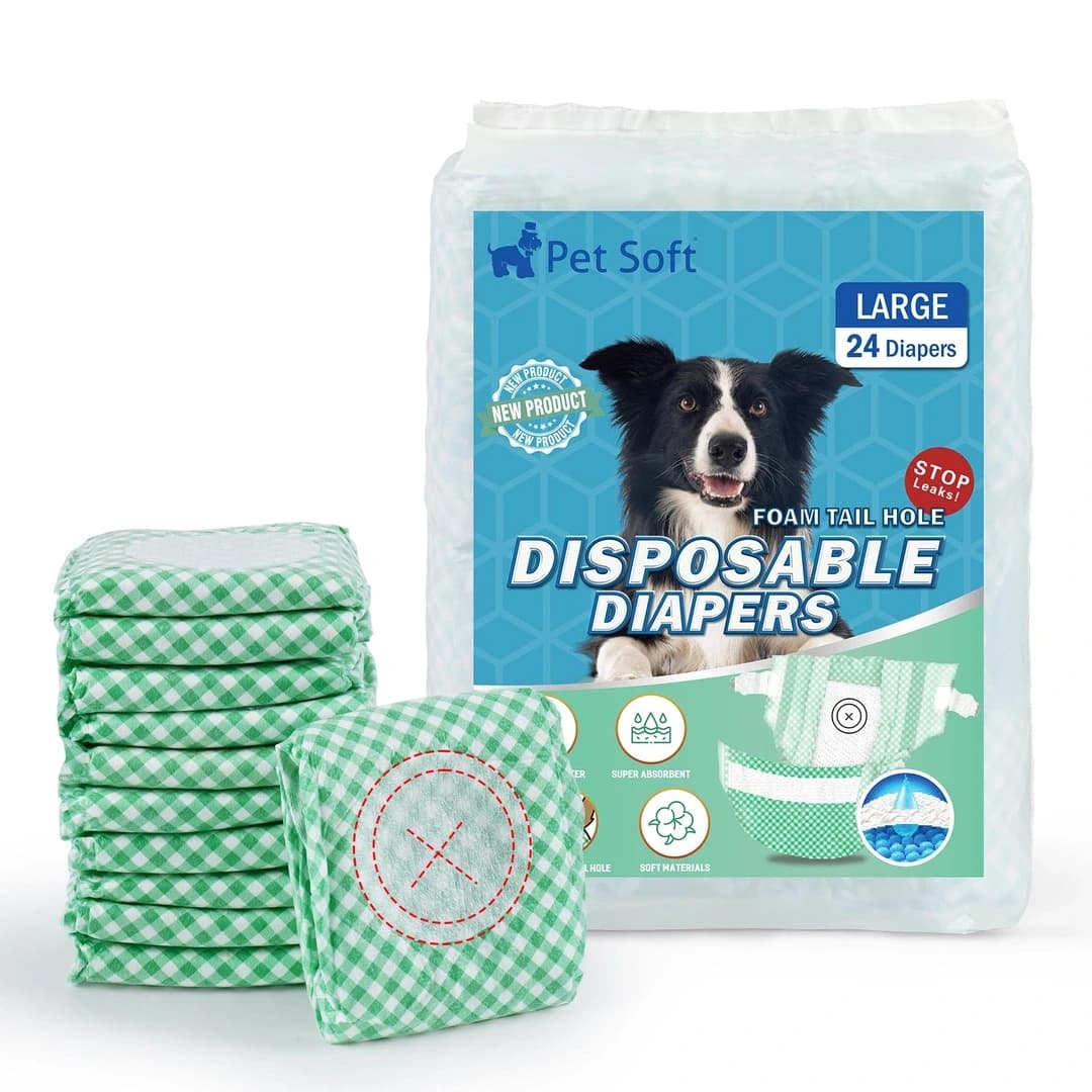 Outlet - Mäkké jednorazové plienky pre psov Pet Soft, veľkosť L, 24 ks
