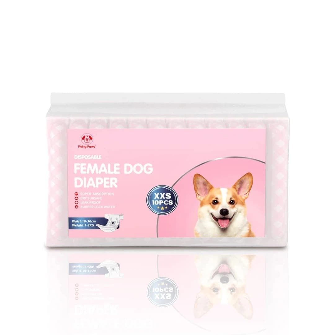 Outlet - Jednorázové plenky pro psy Flying Paws, růžové, velikost XXS, měkké