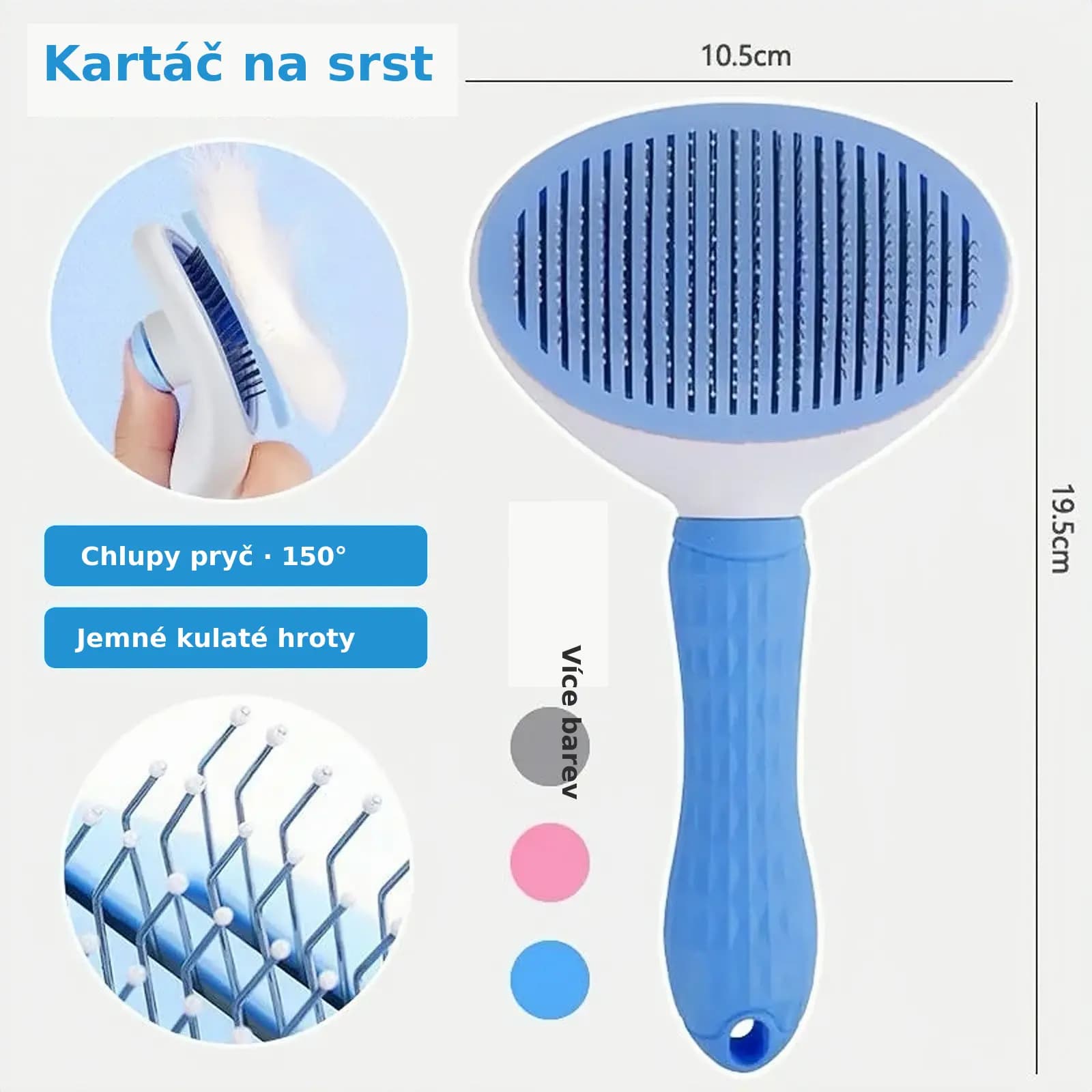 Samočistiaca kefa na srsť pre psov a mačky