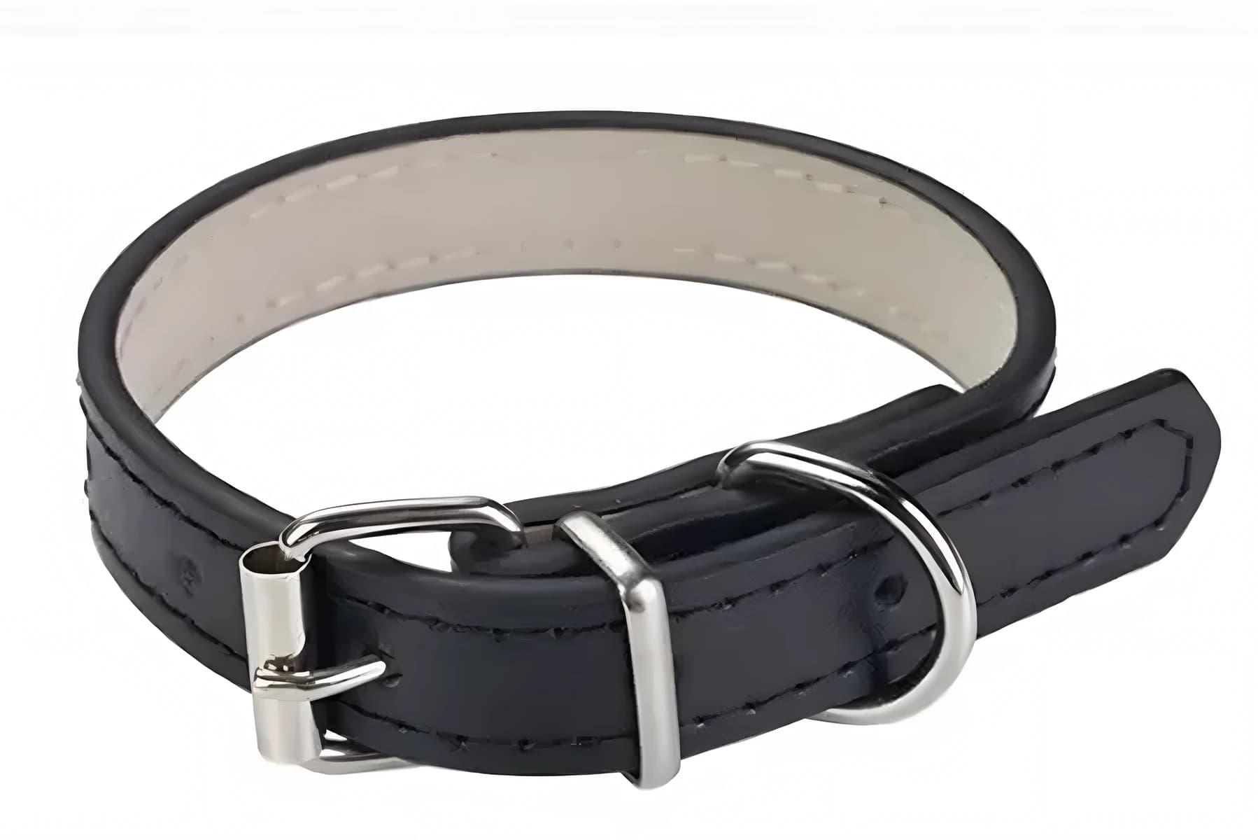 Obojek pro štěňata a malé psy z PU kůže, 14 × 0,8 cm – Černá