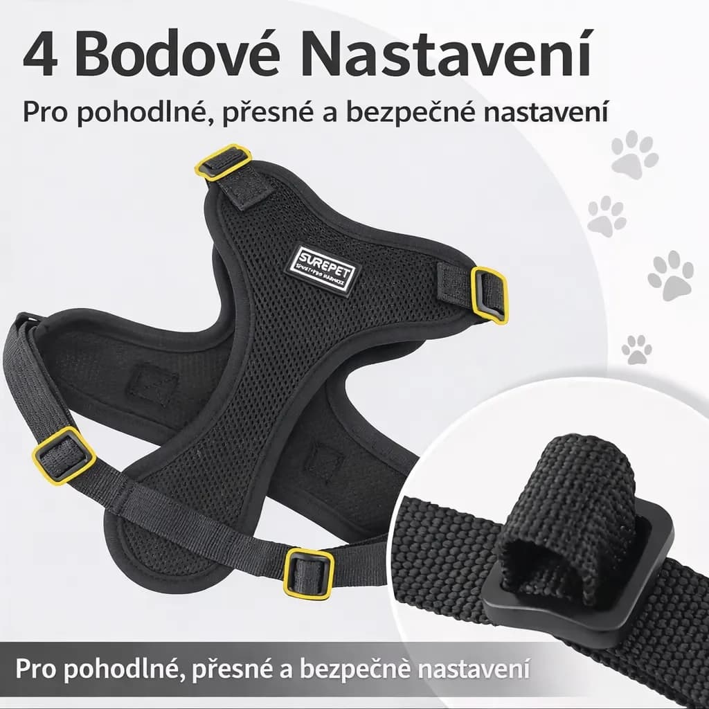 Vestový postroj s vodítkem pro kočky, béžový, M
