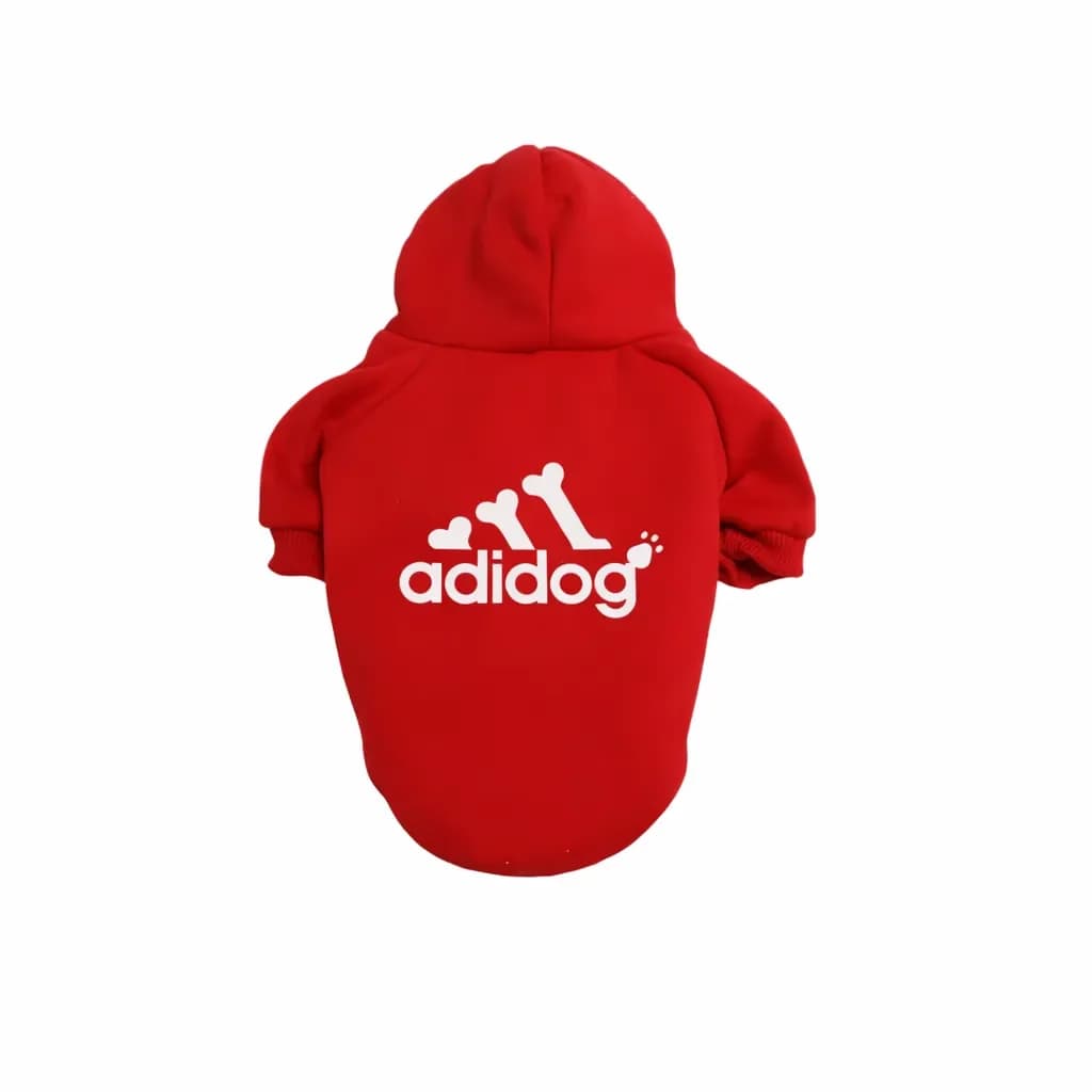 Teplá mikina pro psy s kapucí, S–XL – Červená