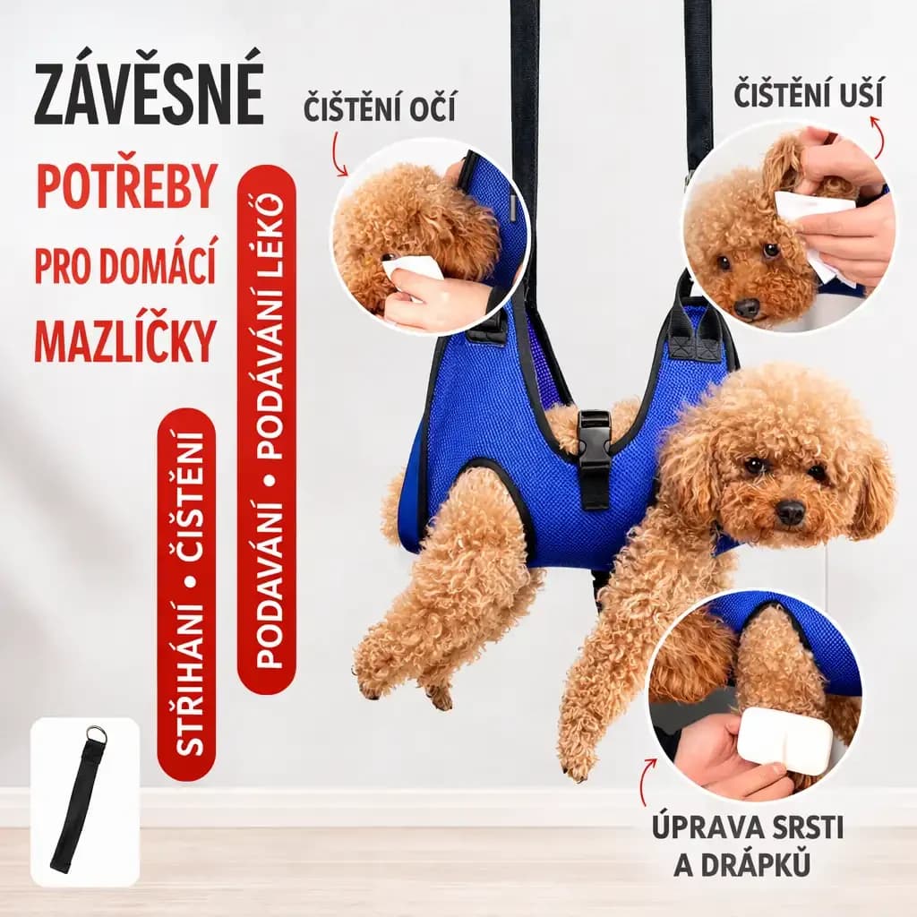 Závěsný hamak pro stříhání drápků a péči o psa, velikost S–L – L