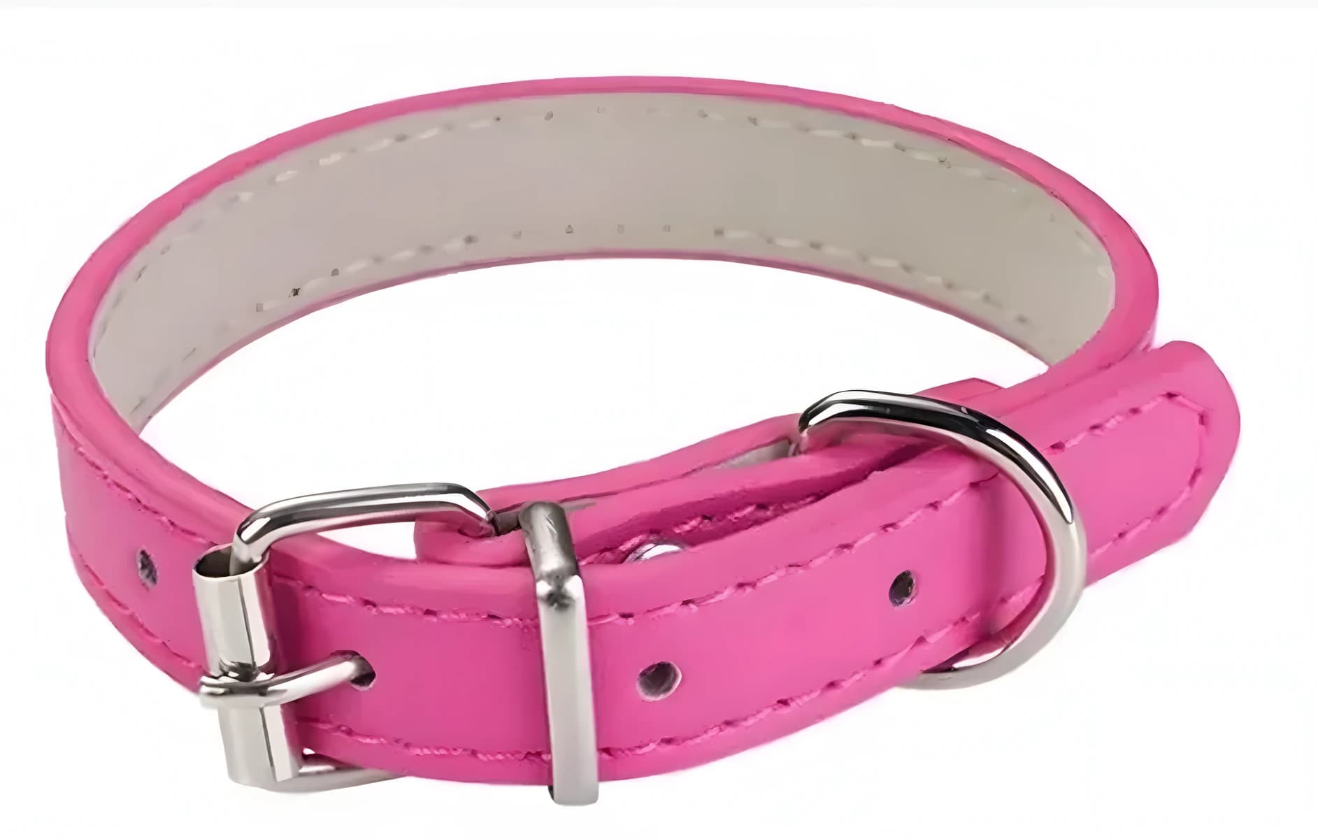 Obojek pro štěňata a malé psy z PU kůže, 14 × 0,8 cm – Růžová