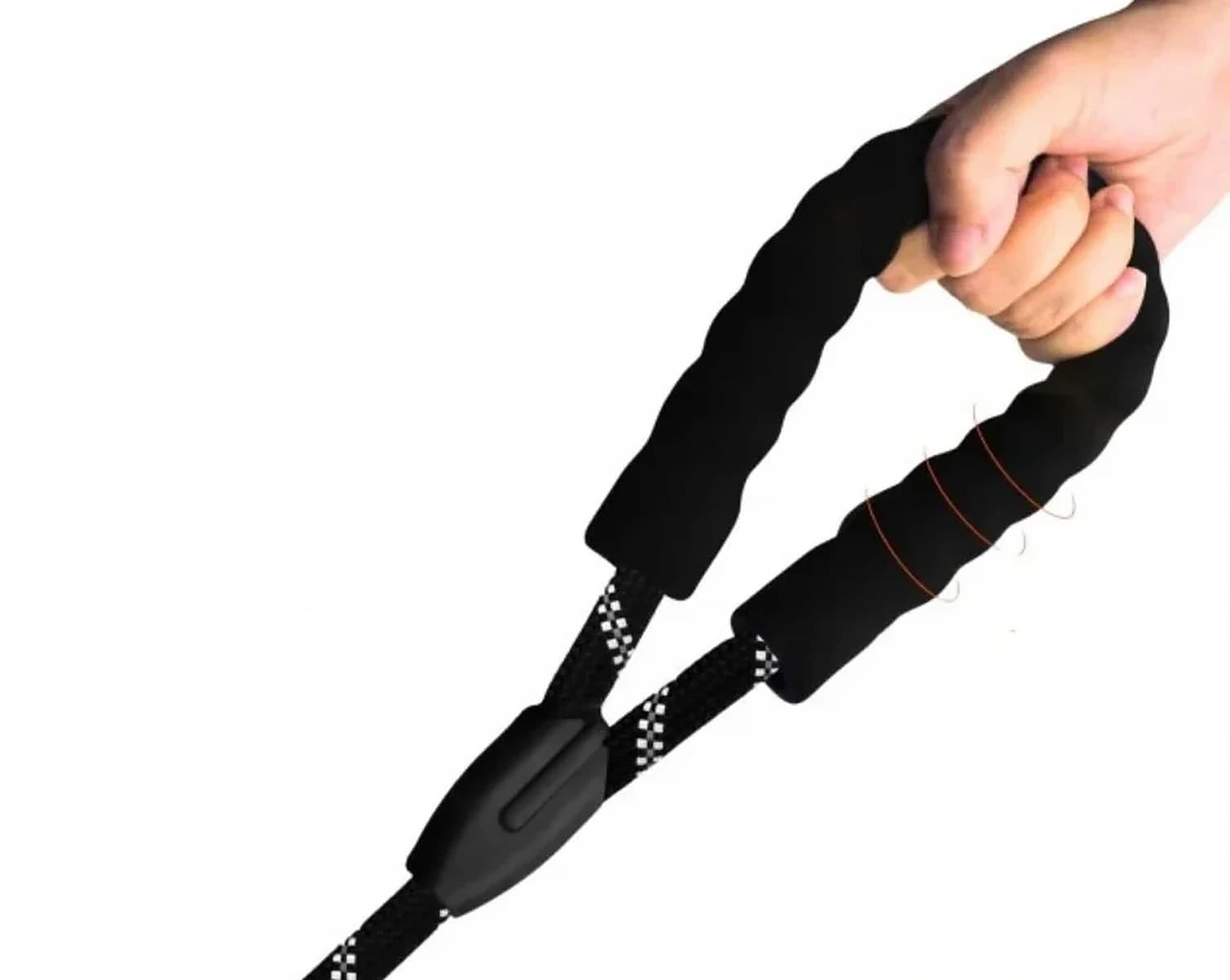 Reflexní vodítko pro psy 1,5 m s pěnovou rukojetí, černé