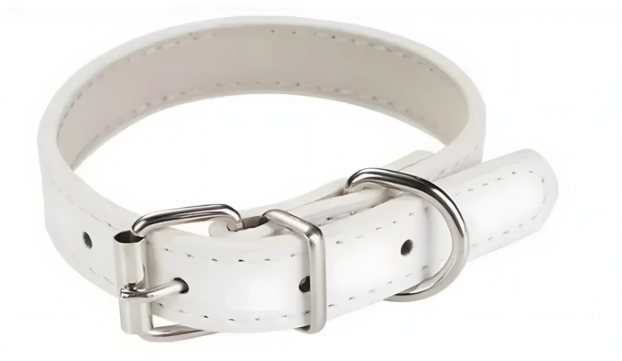 Obojek pro štěňata a malé psy z PU kůže, 14 × 0,8 cm – Bílá
