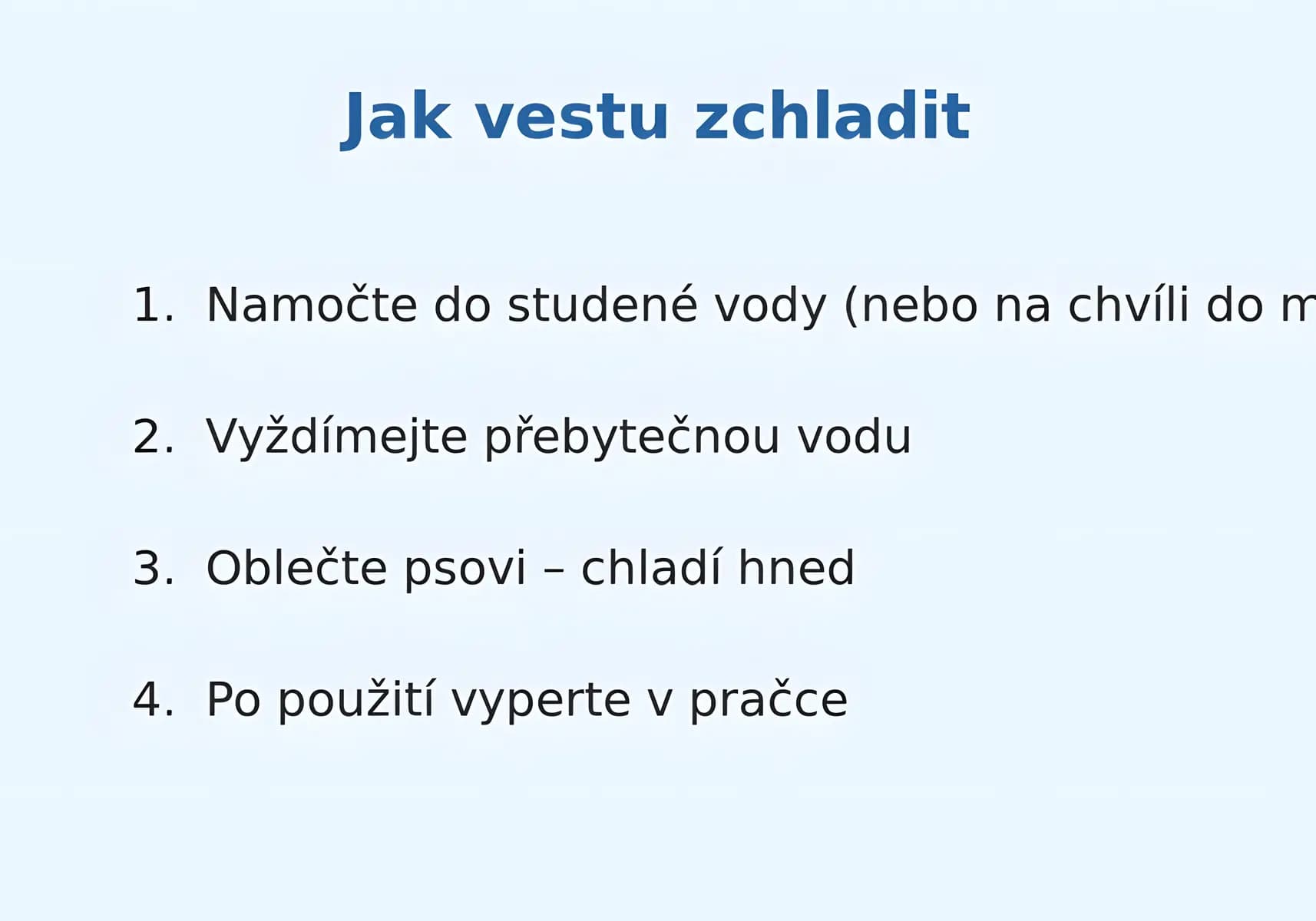 Jak chladicí vestu použít