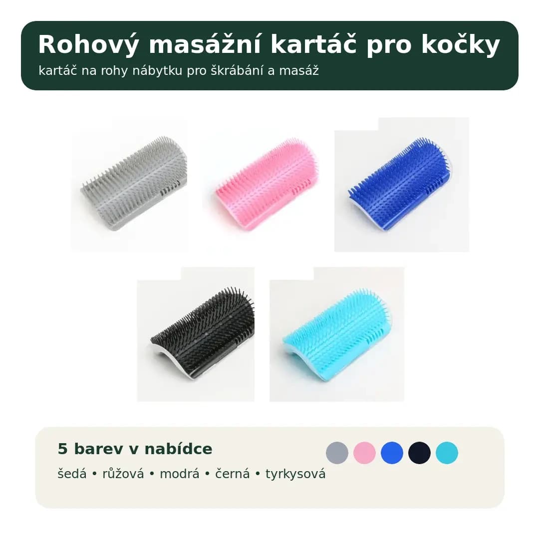 Rohová masážna kefa pre mačky