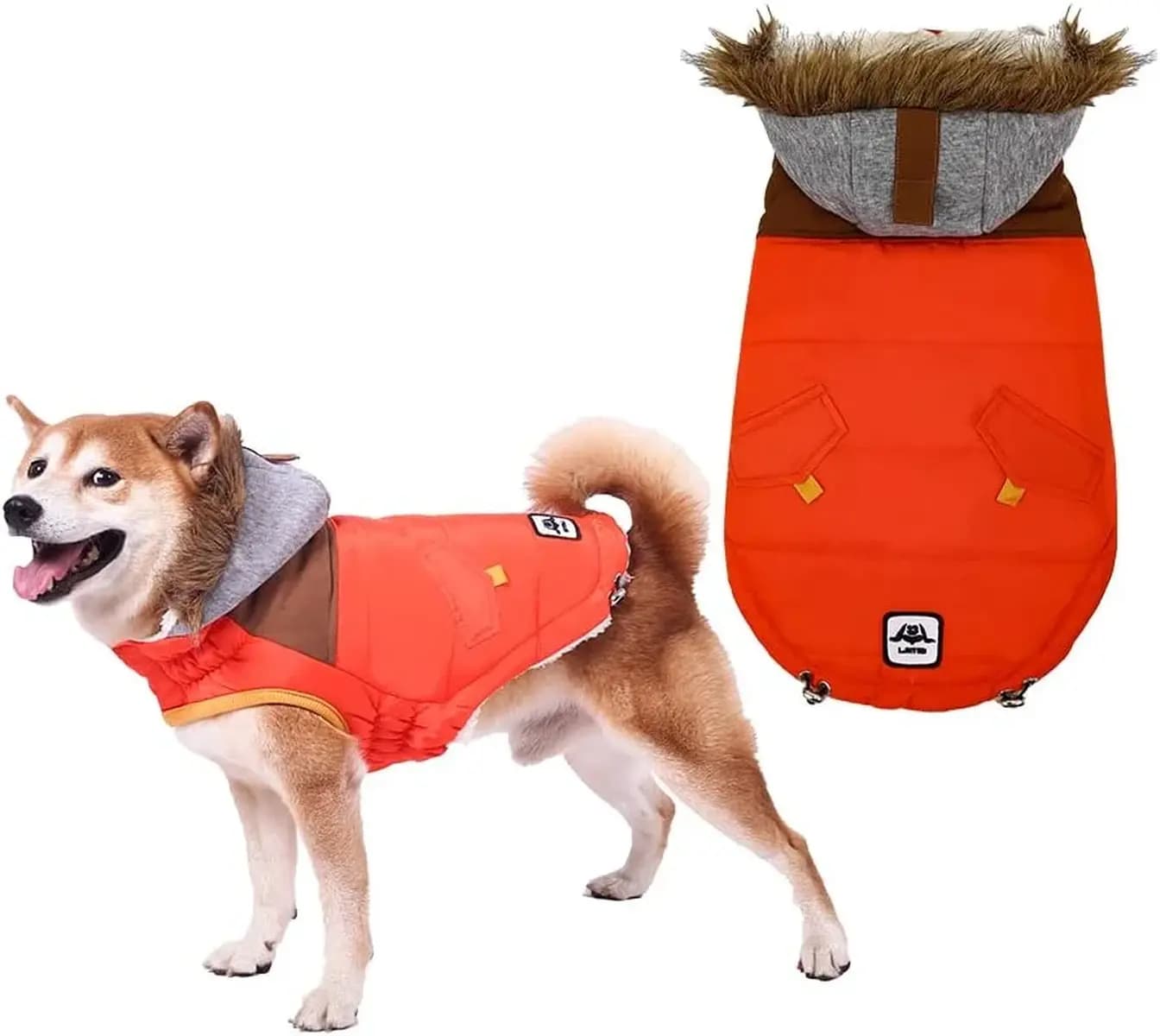 Nepremokavý zimný kabát pre psov, červený, veľkosť 4XL