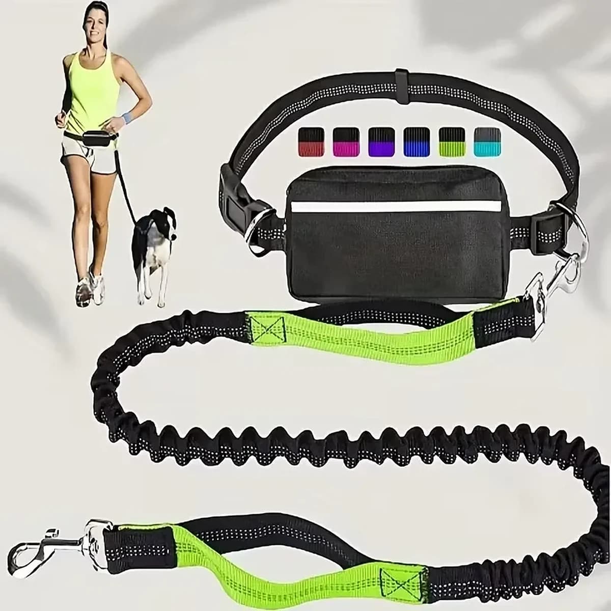 Hands-free vodítko pre psov s bedrovým pásom