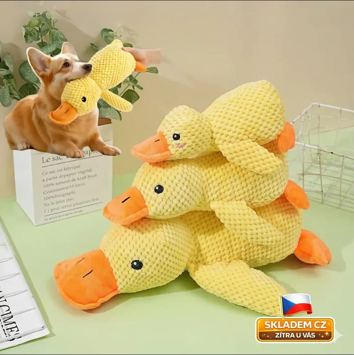 Plyšová KAČKA Hračka Pískacia Hračka pre psa na žuvanie VYDRŽÍ